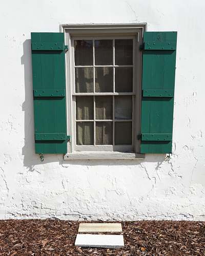 curtain green window shutter